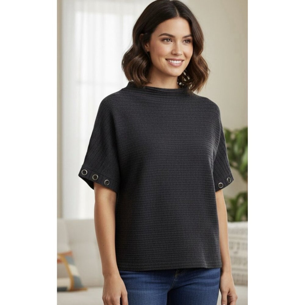 Ivy Ridge Knit Nautical Navy Blue Blouse Tunic Polyester Very Warm Size small